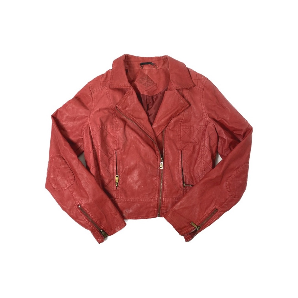 Joujou red leather jacket ˖⁺